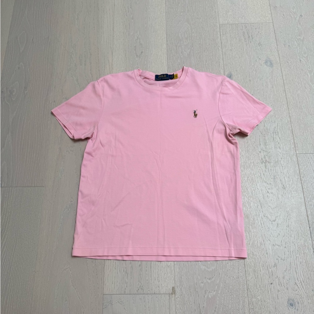 Ralph Lauren Light Pink Tee Custom Slim Fit Size Medium - Picture 2 of 8